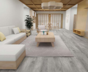 Boden Vinyl Plank in Cottage White color, living room layout